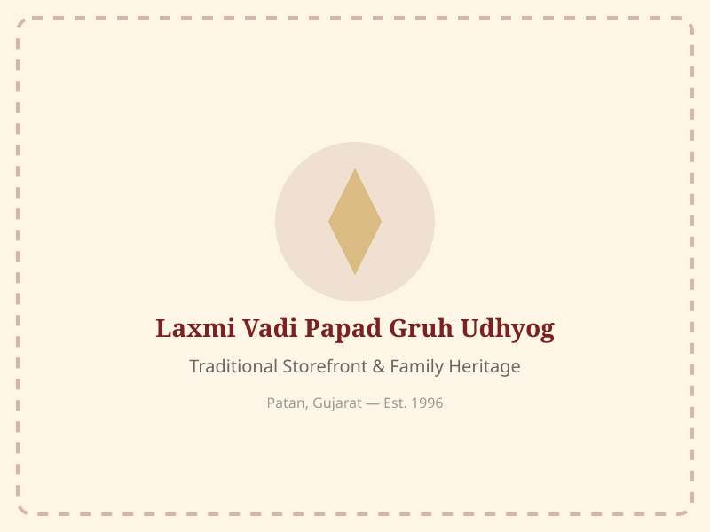 Laxmi Vadi Papad Gruh Udhyog storefront and family heritage in Patan